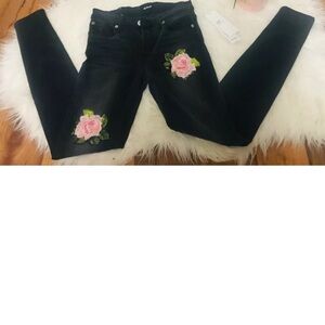 Hudson Nico Skinny Jeans floral embroidery size 23
